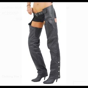 Barney's Leather Motorcyle Riding Chaps Pants NWT